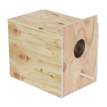 Wooden Nest Box For Outside Mount With Dowel; Large